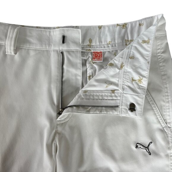 Puma Golf Bermuda Shorts Womens Size W28 White Zip Front Lightweight Pockets - Picture 4 of 13